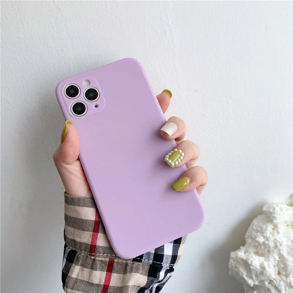 Anymob iPhone Lavander Soft Silicone Phone Cases Candy Colors TPU Back Cover