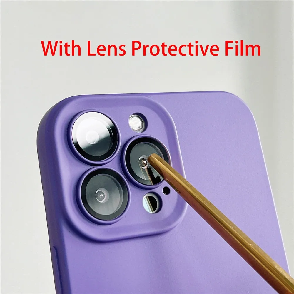 Anymob iPhone Light Green Silicon Phone Cases Lens Protector Film Soft Shockproof Cover