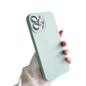 Anymob iPhone Light Green Silicon Phone Cases Lens Protector Film Soft Shockproof Cover