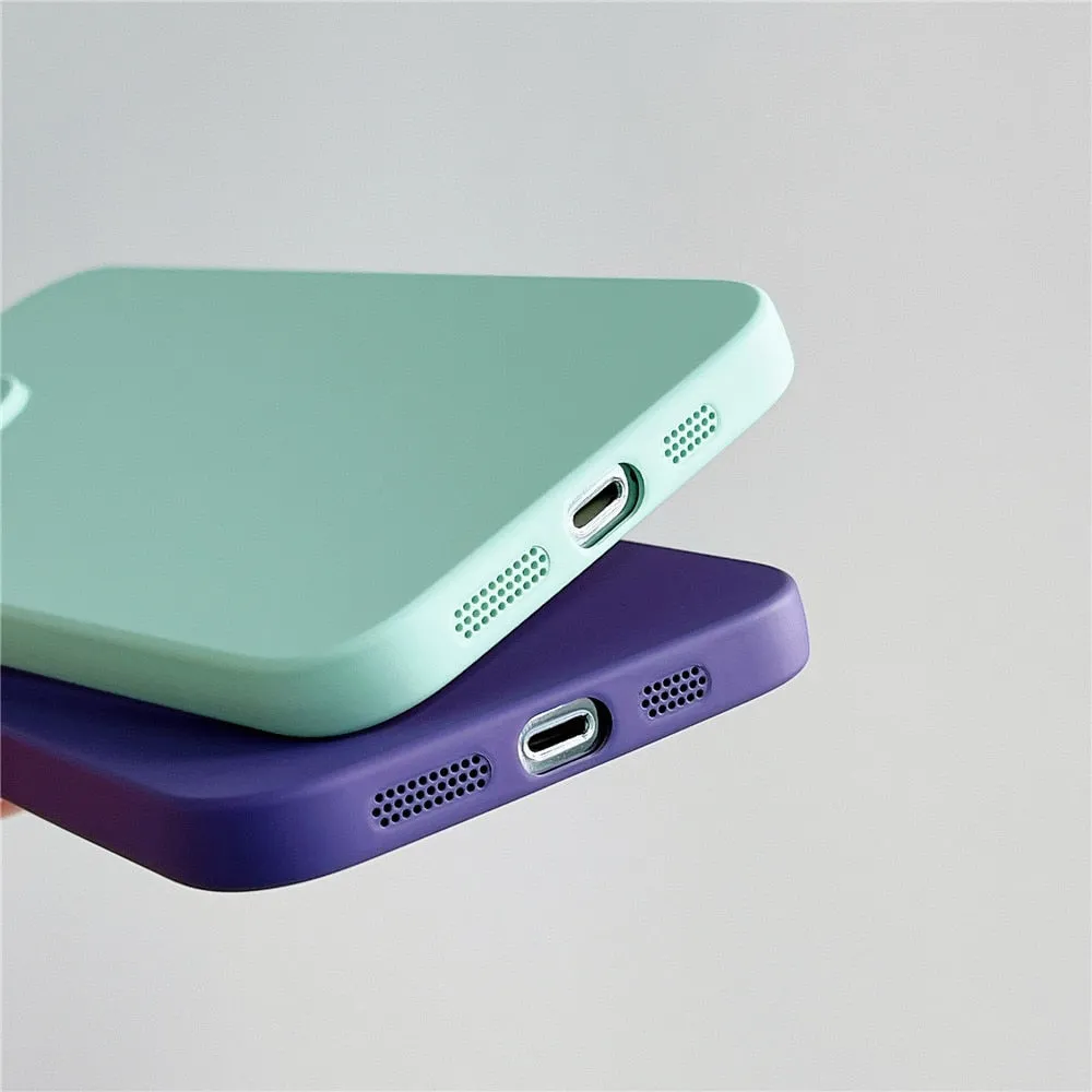 Anymob iPhone Light Green Silicon Phone Cases Lens Protector Film Soft Shockproof Cover
