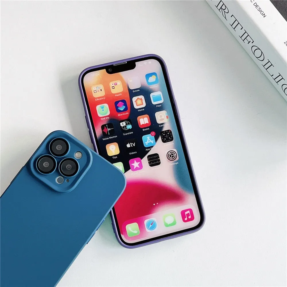 Anymob iPhone Light Green Silicon Phone Cases Lens Protector Film Soft Shockproof Cover