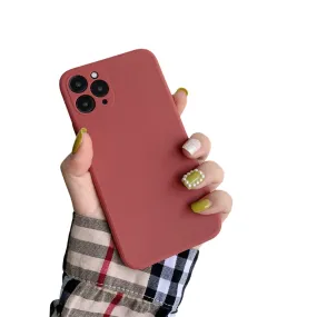 Anymob iPhone Maroon Soft Silicone Phone Cases Candy Colors TPU Back Cover
