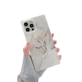 Anymob iPhone Pearl Marble Silicone Pattern Phone Cases With Square Cover