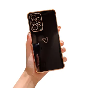 Anymob Samsung Black Soft Electroplated Love Heart Phone Case Silicon Cases Cover