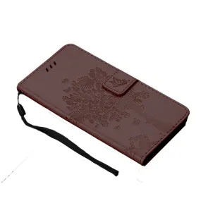 Anymob Samsung Brown Leather Flip Case Wallet Cases Phone Bag Shell Cover