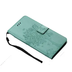 Anymob Samsung Green Leather Flip Case Wallet Cases Phone Bag Shell Cover