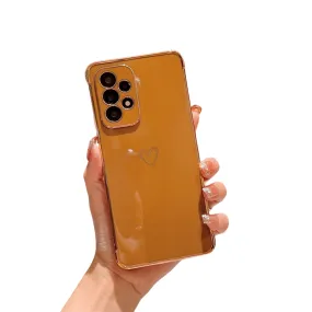 Anymob Samsung Khaki Soft Electroplated Love Heart Phone Case Silicon Cases Cover