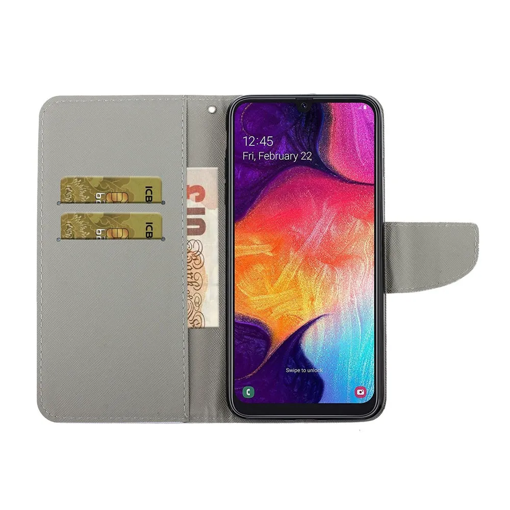 Anymob Samsung Violet With Yellow Flower Phone Cases Leather Flip Stand Cover