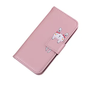 Anymob Xiaomi Redmi Pink Flip Leather Cases Cute Cartoon Cat Wallet Cover Shell