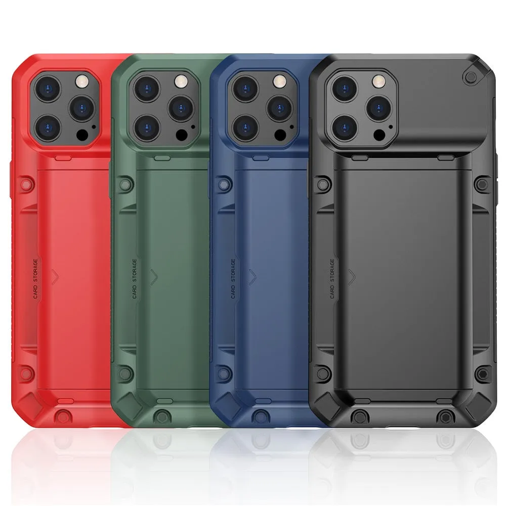 Armor Slide Card Case For iPhone 13 12 Mini 11 12 Pro Max XS Max XR Card Slot Holder Cover For iPhone 8 7 6S Plus SE 2020 Cases|Phone Case & Covers|