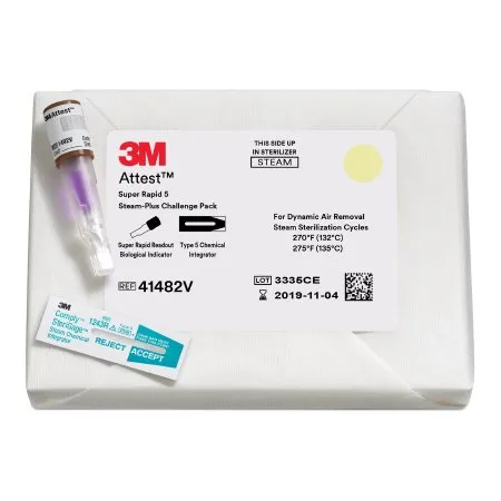 Attest™ Super Rapid 5 Steam-Plus Sterilization Indicator Challenge Pack Steam 2 Inch - Solventum Corporation  Mfr# 41482VF
