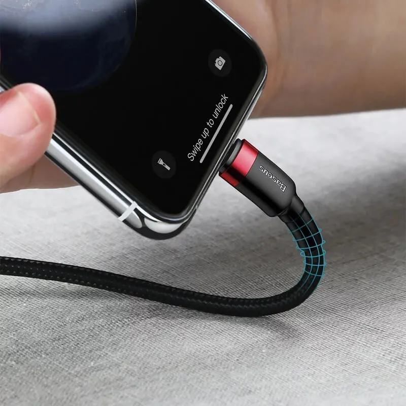 BASEUS 1M Type-C to Lightning Charging Cable (3A) | Cafule Series QC3.0 Apple iPhone Fast Charger Cable
