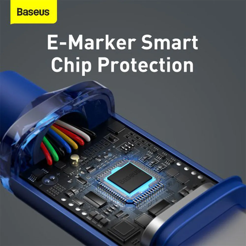 Baseus Crystal Shine Series CAJY000603 Type-C To Type-C Cable 100W Fast Charging 1.2m - Blue