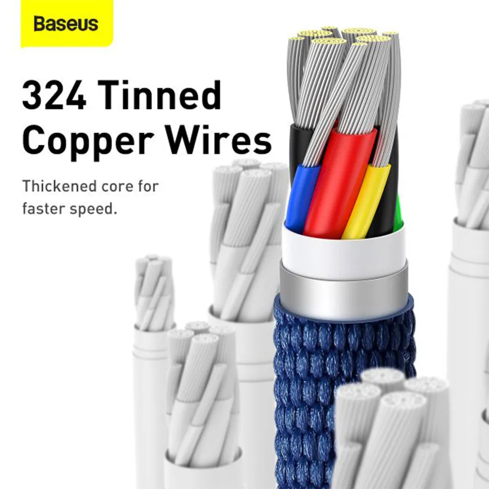 Baseus Crystal Shine Series CAJY000603 Type-C To Type-C Cable 100W Fast Charging 1.2m - Blue