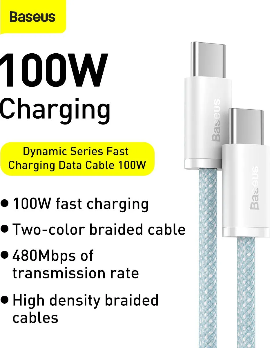 Baseus Dynamic Series USB Type-C to Type-C 100W Fast Charging Cables For Laptops CALD000202