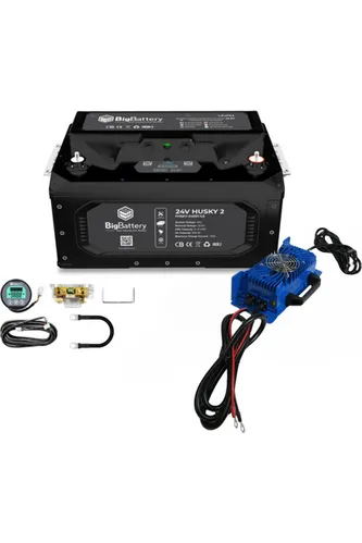 BigBattery | 24V HUSKY 2 Bundle | LiFePO4 Lithium Battery 5.12KwH 200Ah | For Golf Carts, Utility Vehicles, RVs & Camper Vans [BNDL-B0016]