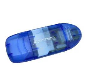 BlueProton USB 2.0 Mini Single Slot Memory Card Reader Writer (Blue)
