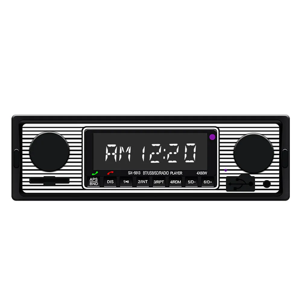 Bluetooth Vintage Car Radio MP3 Player Stereo USB AUX Classic Car