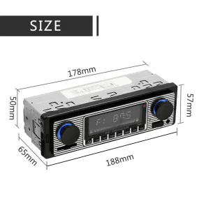 Bluetooth Vintage Car Radio MP3 Player Stereo USB AUX Classic Car