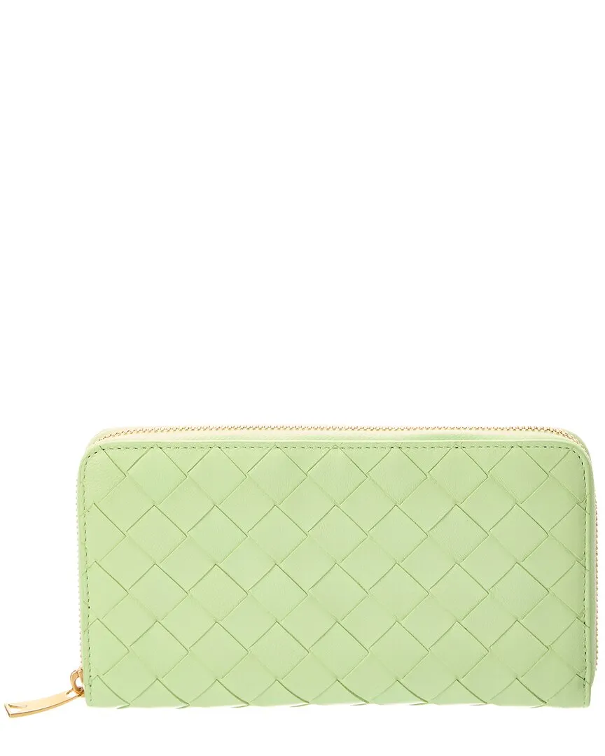 Bottega Veneta Intrecciato Leather Zip Around Wallet