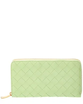 Bottega Veneta Intrecciato Leather Zip Around Wallet