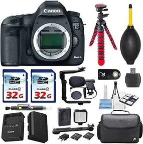 Canon EOS 5D Mark IV DSLR Camera 30.4MP  Full Frame CMOS Digital SLR Camera Body Only 2pc 32GB Memory Cards LED Light Kit Card Reader Deluxe