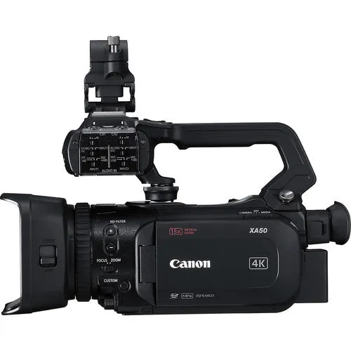 Canon XA50 Professional UHD 4K Camcorder Bundle with 2x Spare Batteries 2x 32GB Memory Cards Carrying Case Sony MDR 7506 Headphones