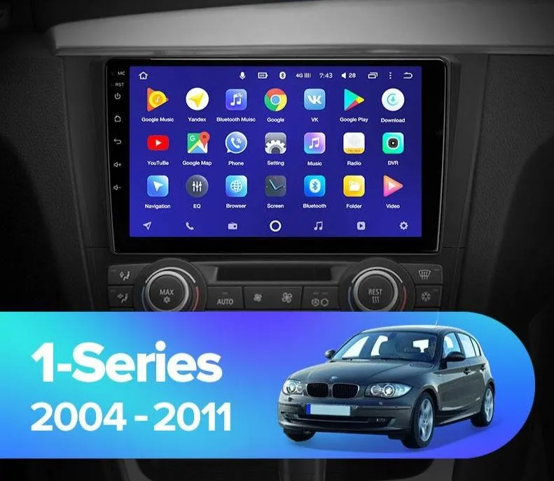 Car Dealz 10.2" Android 10.0 BMW 1-Series E88 E82 E81 E87 2004 - 2011 In Dash Plus OEM Fascia