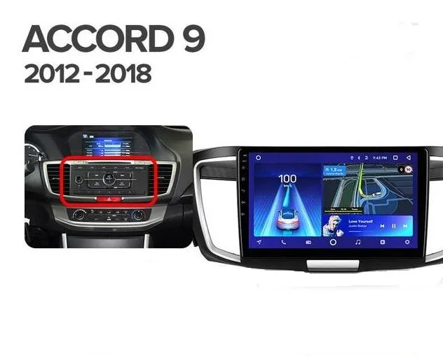 Car Dealz 10.2" Android 10.0 Honda Accord 9 CR 2012 - 2018 In Dash Plus OEM Fascia