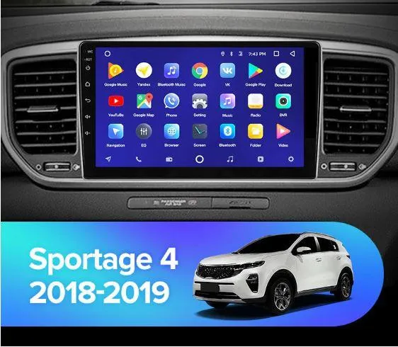 Car Dealz 10.2" Android 10.0 KIA Sportage 4 QL 2018-2019 In Dash Plus OEM Fascia