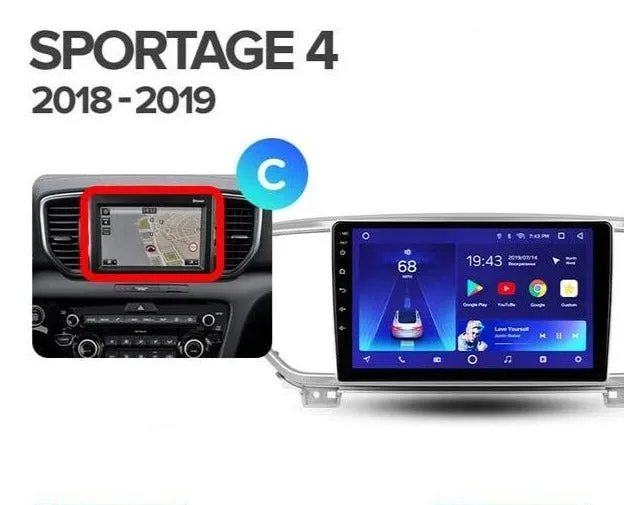 Car Dealz 10.2" Android 10.0 KIA Sportage 4 QL 2018-2019 In Dash Plus OEM Fascia