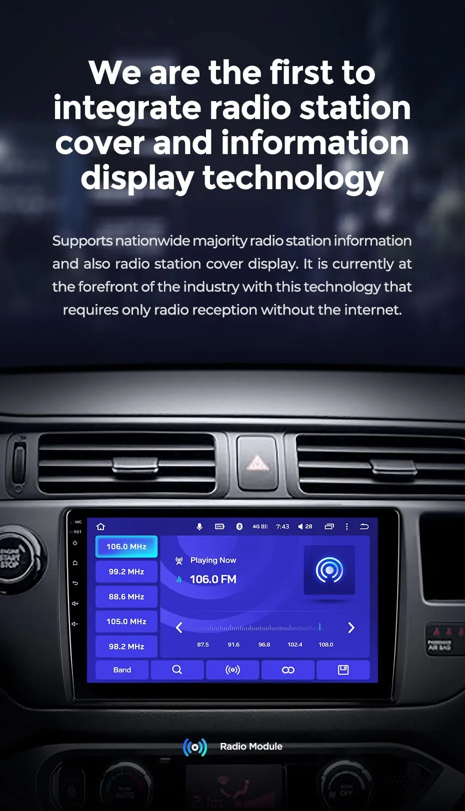 Car Dealz 10.2" Android 10.0 KIA Sportage 4 QL 2018-2019 In Dash Plus OEM Fascia
