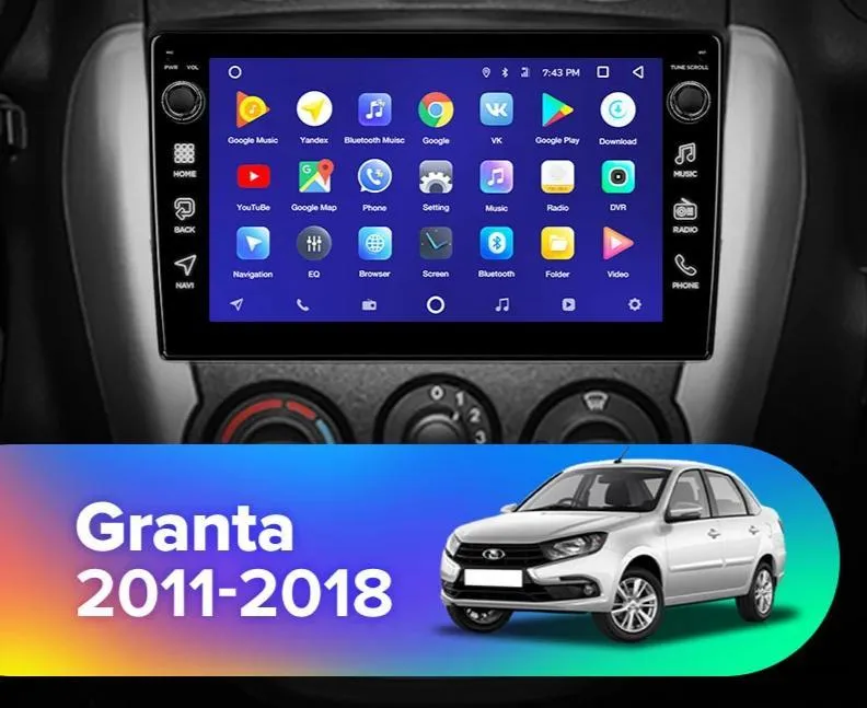 Car Dealz 10.2" Android 10.0 LADA Granta Sport 2011-2018 In Dash Plus OEM Fascia