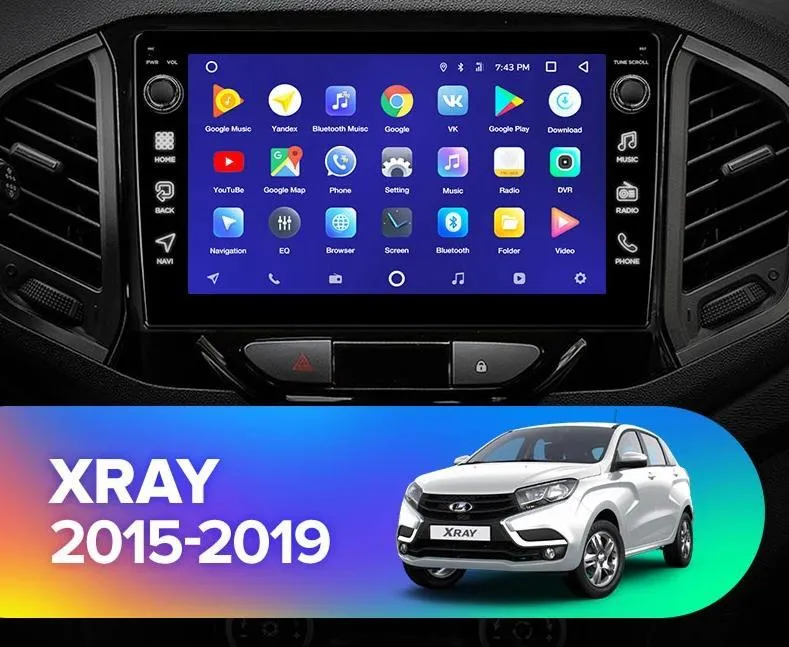 Car Dealz 10.2" Android 10.0 LADA XRAY 2015-2019 w CAM In Dash Plus OEM Fascia