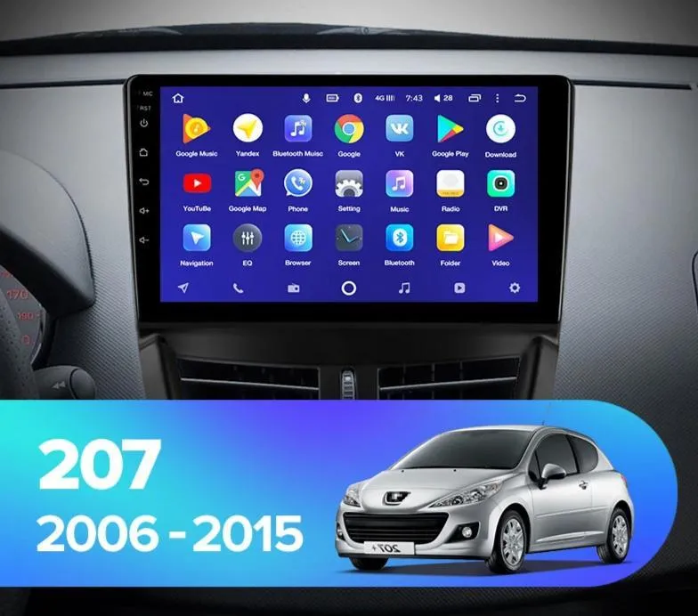 Car Dealz 10.2" Android 10.0 Peugeot 207 1 2006-2015 w CAM In Dash Plus OEM Fascia