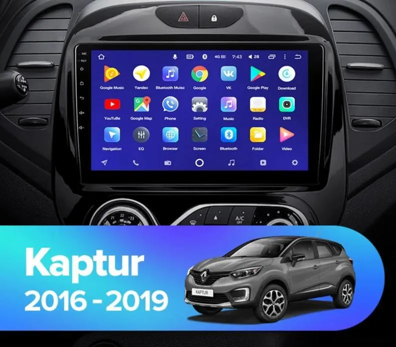 Car Dealz 10.2" Android 10.0 Renault Kaptur 2016-2019 In Dash Plus OEM Fascia