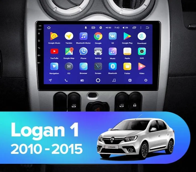 Car Dealz 10.2" Android 10.0 Renault Logan 1 2010-2015 In Dash Plus OEM Fascia