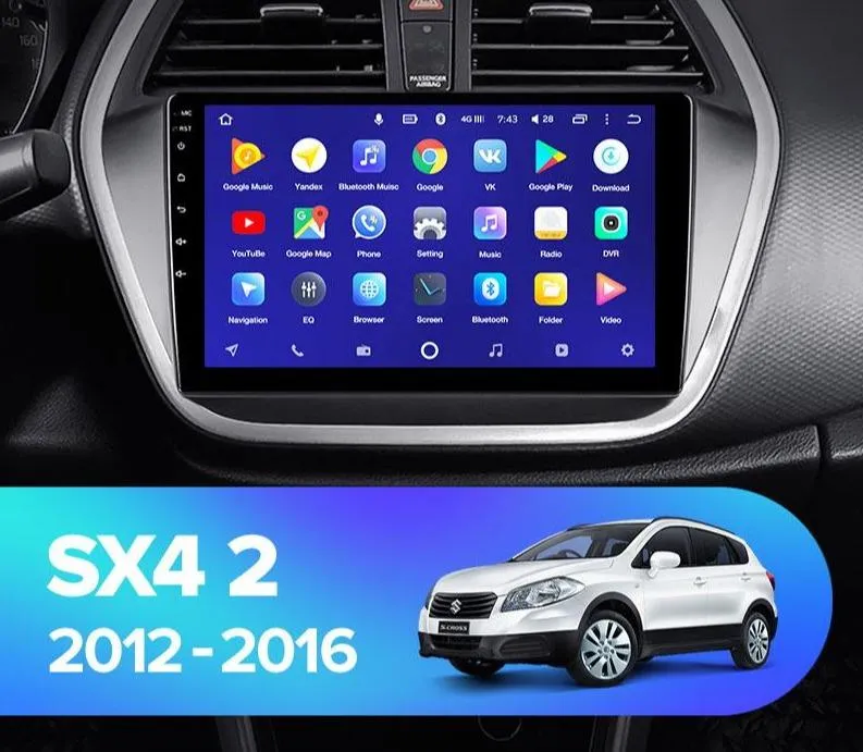 Car Dealz 10.2" Android 10.0 Suzuki SX4 2 S-Cross 2012 - 2016 In Dash Plus OEM Fascia