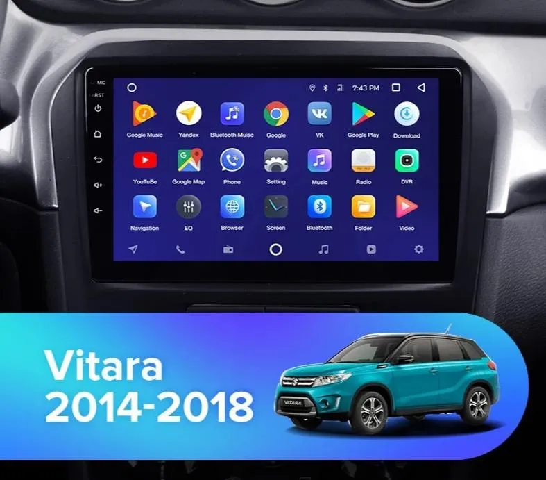 Car Dealz 10.2" Android 10.0 Suzuki Vitara 4 2014-2018 In Dash Plus OEM Fascia