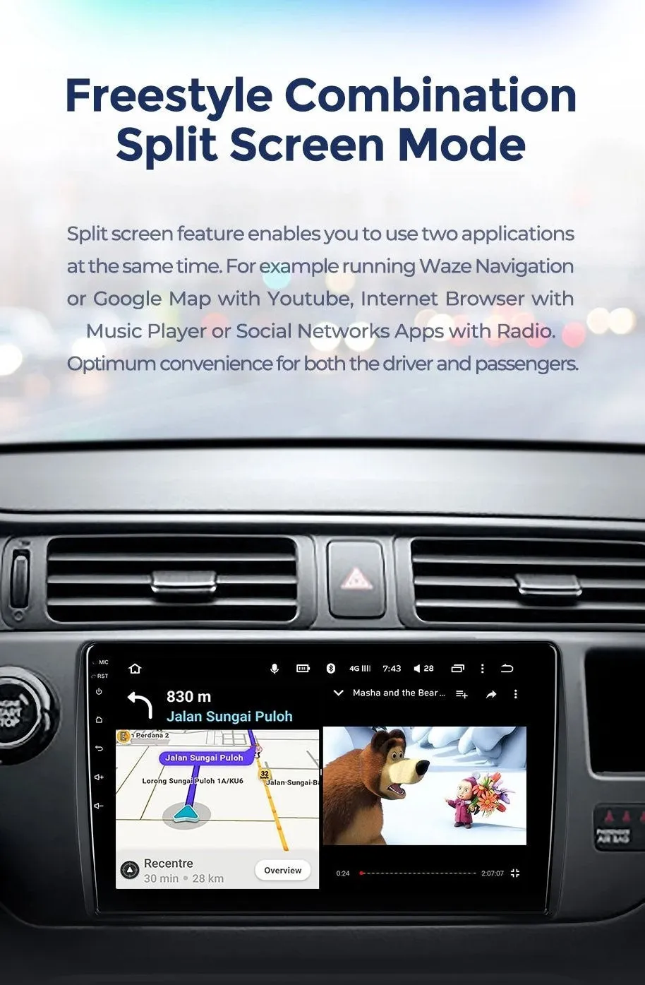 Car Dealz 10.2" Android 10.0 Toyota Rush 2017 - 2020 In Dash Plus OEM Fascia