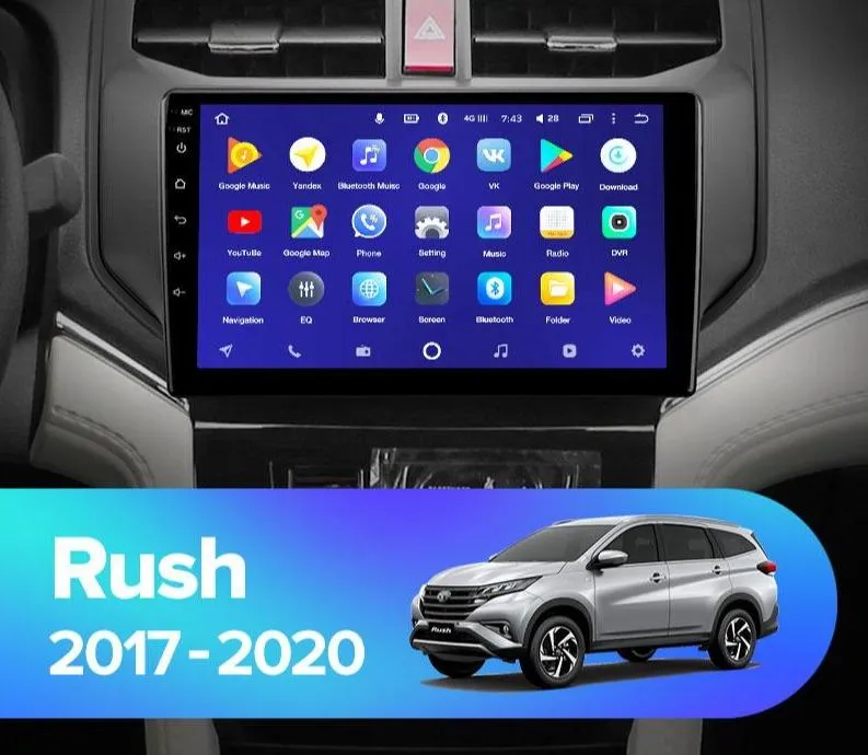 Car Dealz 10.2" Android 10.0 Toyota Rush 2017 - 2020 In Dash Plus OEM Fascia