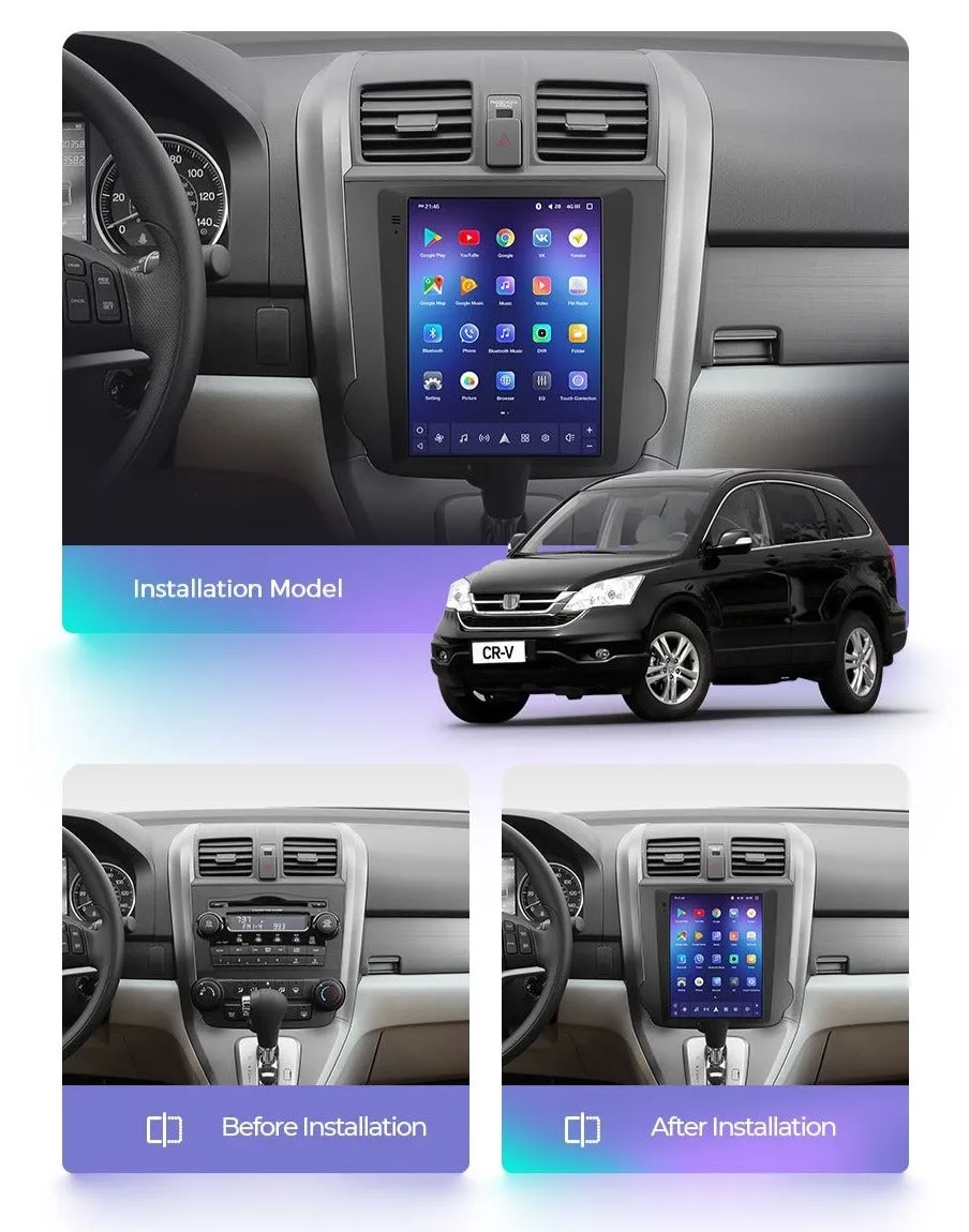 Car Dealz 11" Android 12.0 Honda CRV 3 RE Tesla Style 2006 - 2012 In Dash Plus OEM Fascia