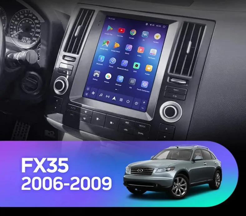 Car Dealz 11" Android 12.0 Infiniti Fx35 Tesla Style 2006-2009 In Dash Plus OEM Fascia