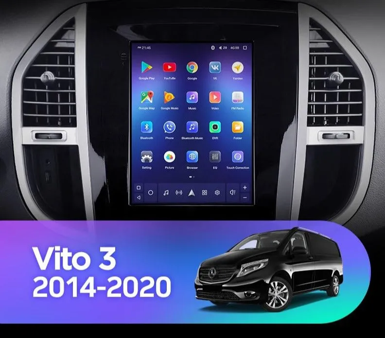 Car Dealz 11" Android 12.0 Mercedes Benz Vito 3 W447 Tesla Style 2014 - 2020 In Dash Plus OEM Fascia