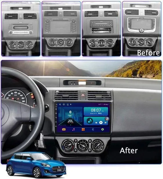 Car Dealz 9" Android 10.0 For Suzuki SWIFT 2004-2010 In Dash Plus OEM Fascia