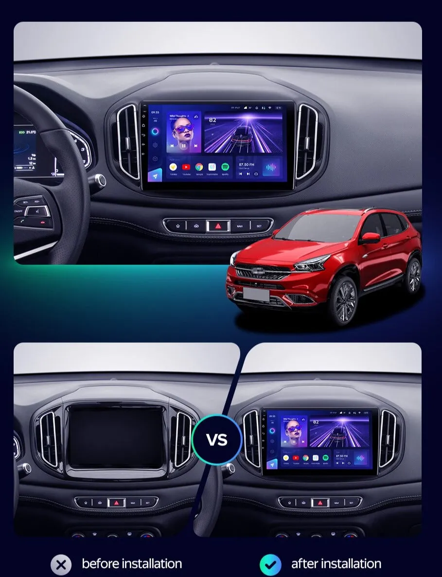 Car Dealz Elite 4G Data Model 10.2" Android 12.0 For Chery Tiggo 7 1 2016 - 2020 In Dash Plus OEM Fascia