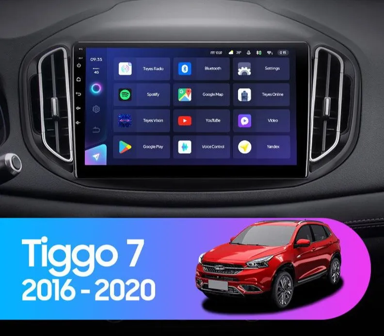 Car Dealz Elite 4G Data Model 10.2" Android 12.0 For Chery Tiggo 7 1 2016 - 2020 In Dash Plus OEM Fascia