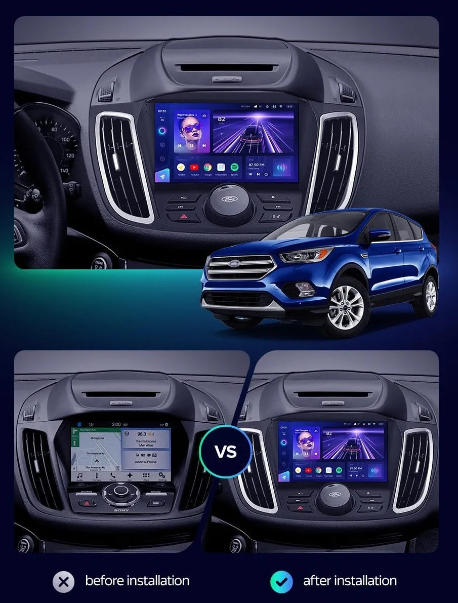 Car Dealz Elite 4G Data Model 10.2" Android 12.0 For Ford Kuga 2 Escape 3 2012 - 2019 In Dash Plus OEM Fascia