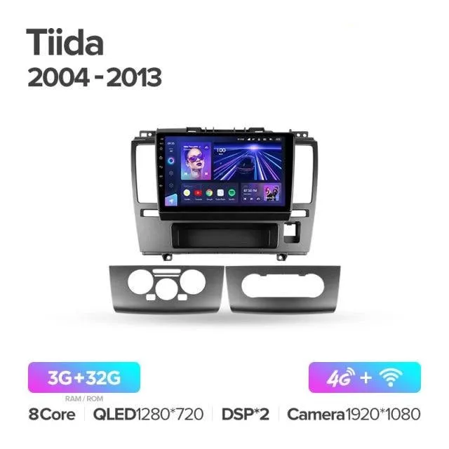 Car Dealz Elite 4G Data Model 10.2" Android 12.0 For Nissan Tiida C11 2004 - 2013 In Dash Plus OEM Fascia