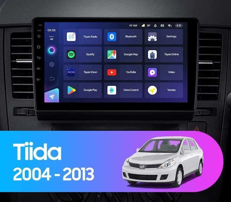 Car Dealz Elite 4G Data Model 10.2" Android 12.0 For Nissan Tiida C11 2004 - 2013 In Dash Plus OEM Fascia